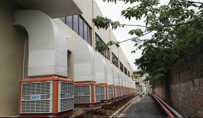 紡織廠降溫設(shè)備，水冷式空調(diào)室外安裝圖片室外